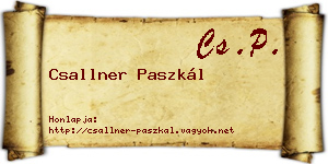 Csallner Paszkál névjegykártya